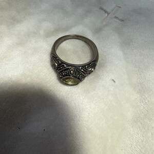 Vintage Samuel B. Behnam 925 Sterling Silver  Lime Quartz Ring